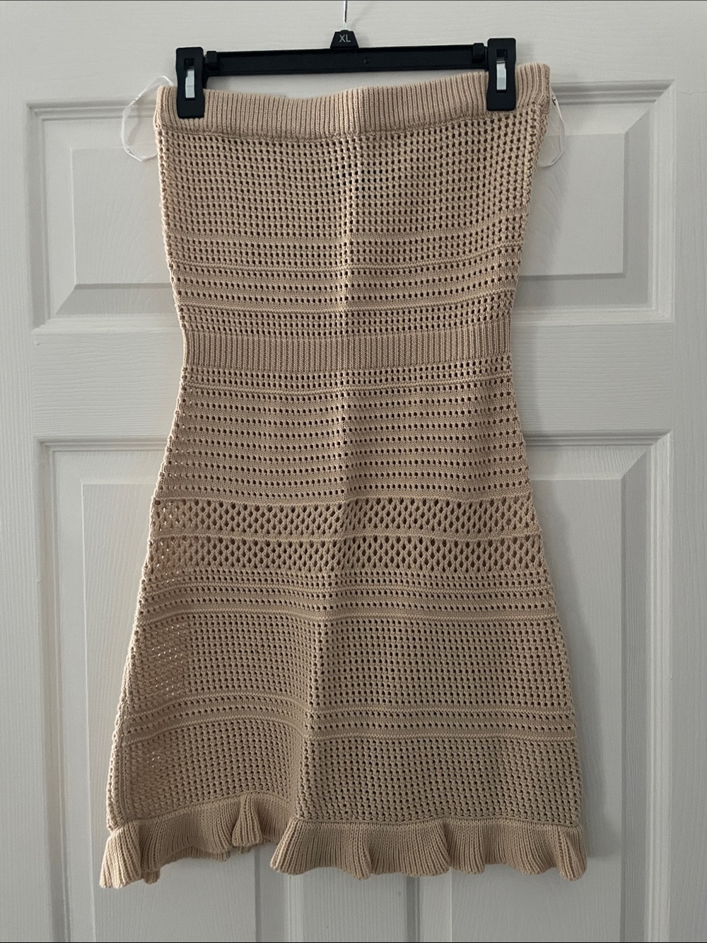 Strapless crochet coverup dress 🤎